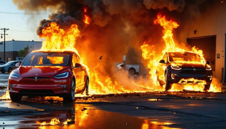 Пламенный акт протеста: Пожар в салоне Tesla в Канзас-Сити